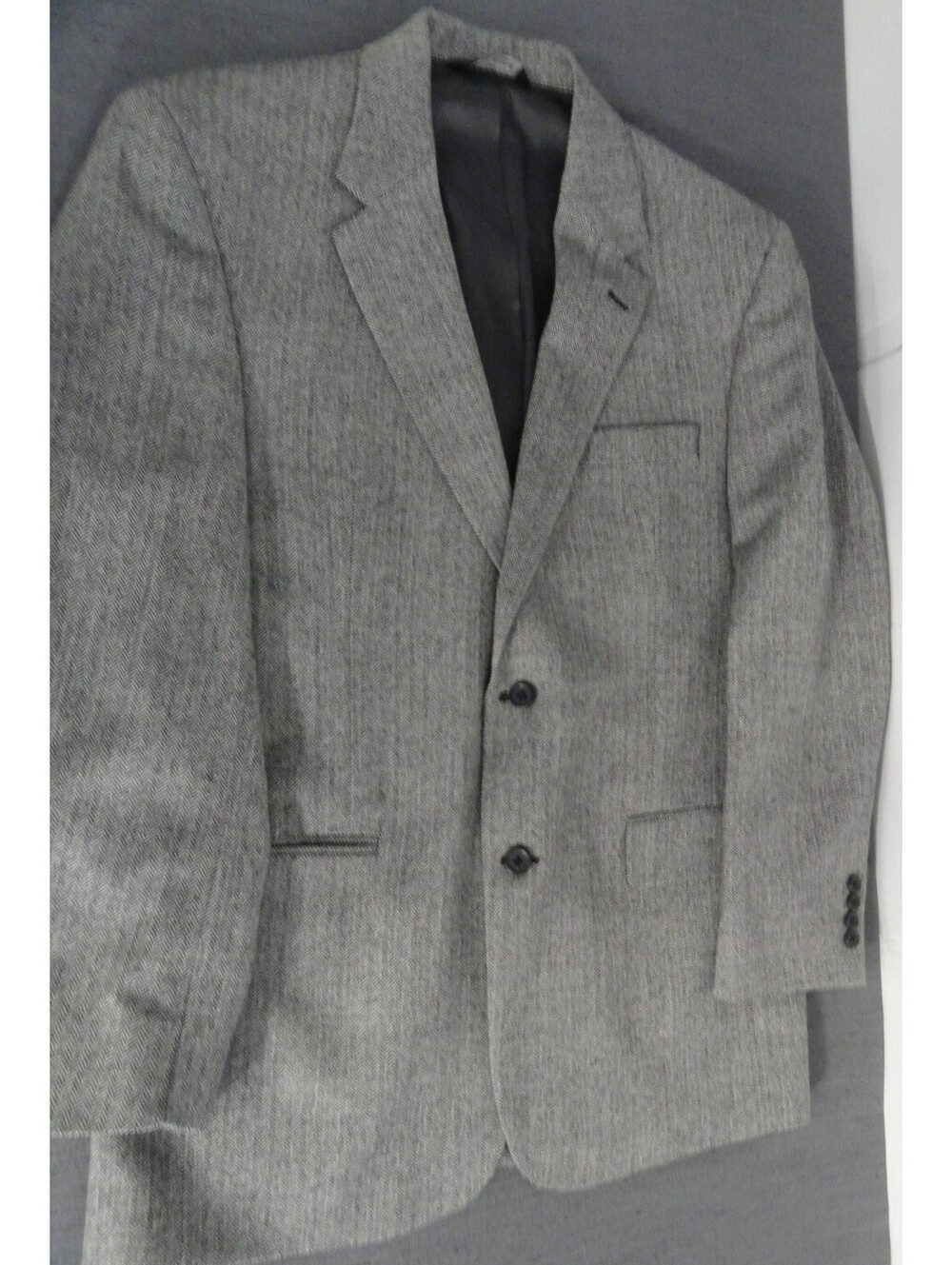 DESIGNER 2 BUTTON JOS JOSEPH A BANK TAILORED FIT GRAY DRESS SUIT JACKET SIZE 42R